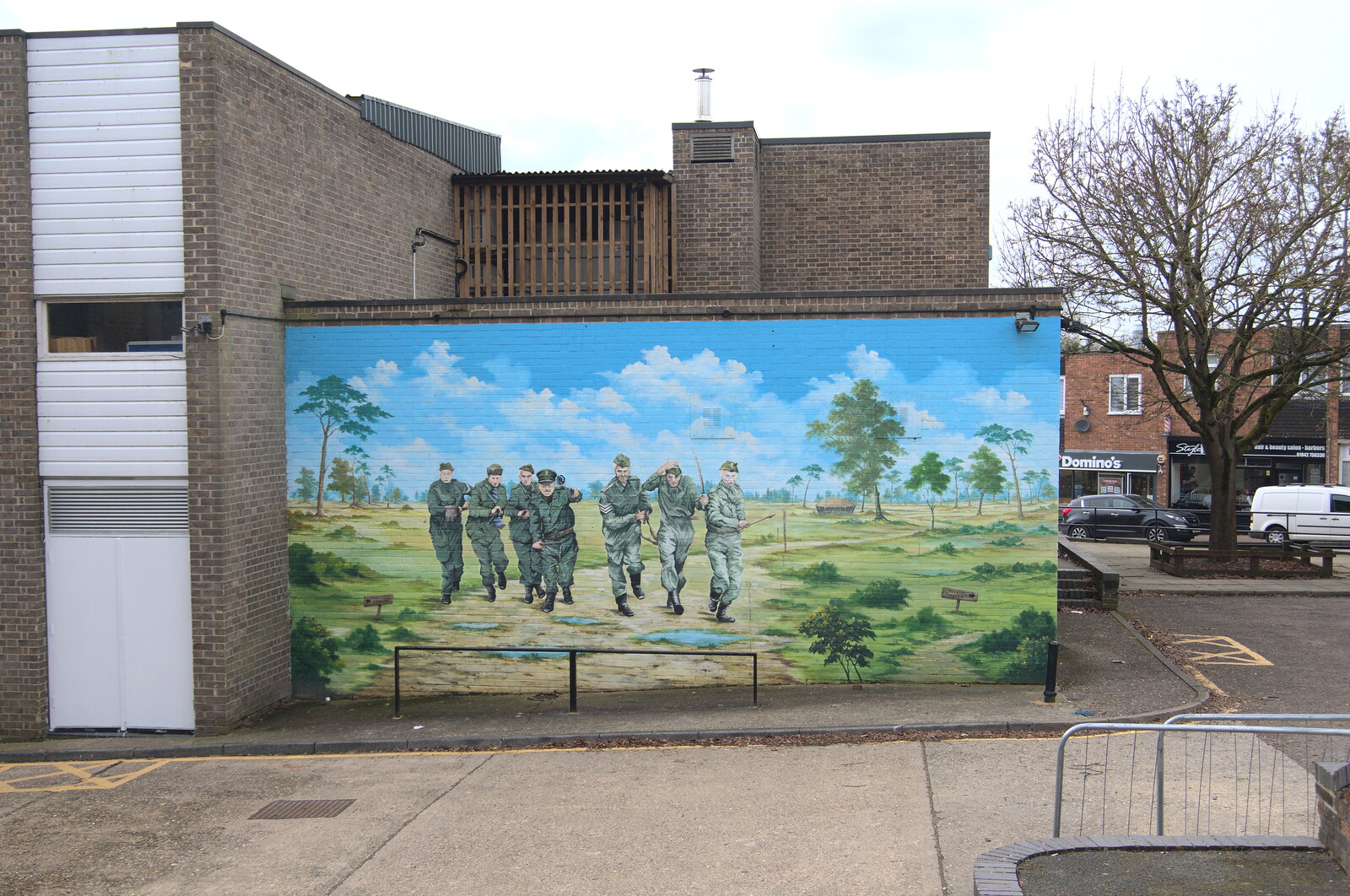 Dads Army mural on the back of the Carnegie Rooms from A Postcard from Thetford, Norfolk - 15th March 2023