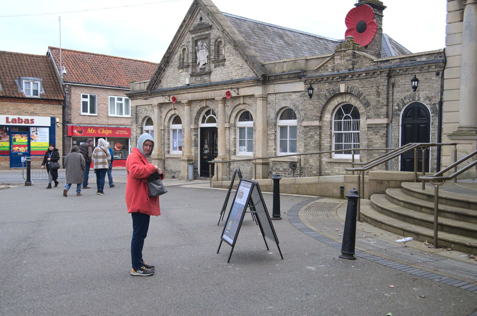 Isobel roams around the Market Place from A Postcard from Thetford, Norfolk - 15th March 2023