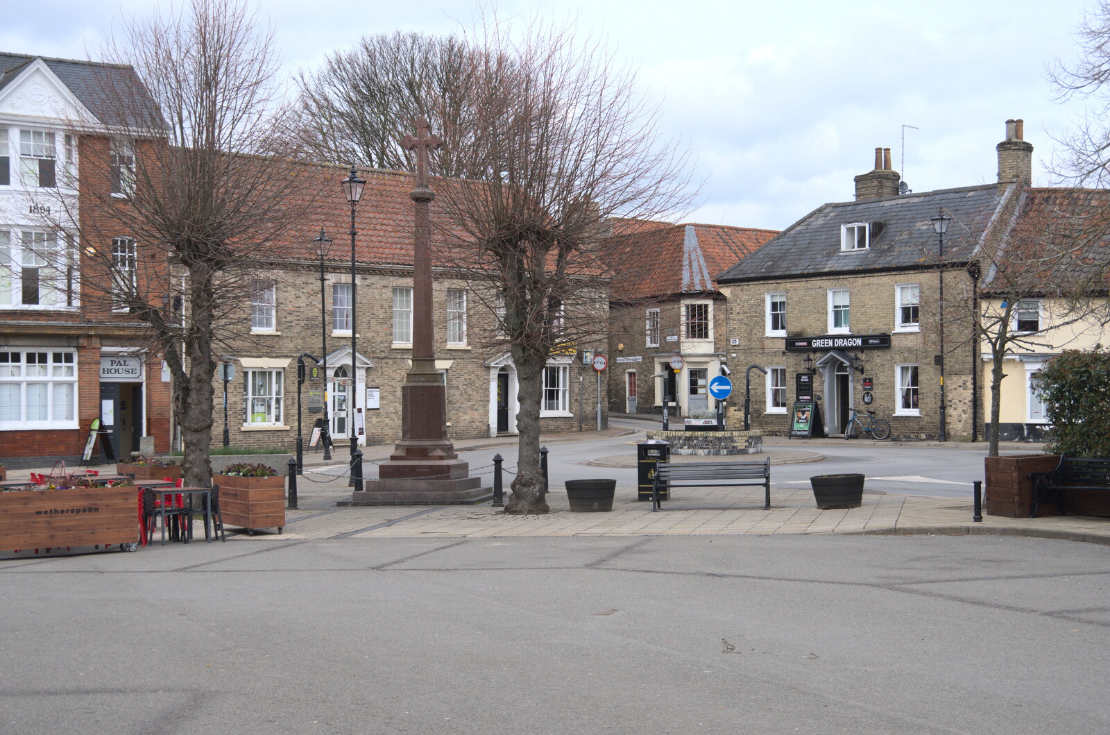 A memorial on the Market Place from A Postcard from Thetford, Norfolk - 15th March 2023