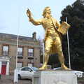 A golden statue of local boy Thomas Paine, A Postcard from Thetford, Norfolk - 15th March 2023