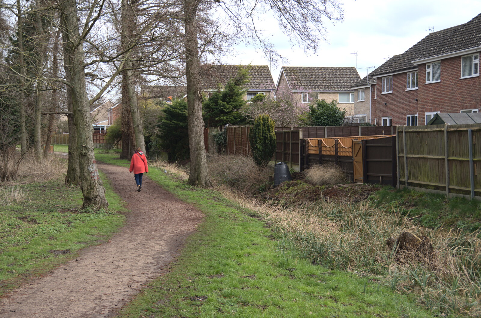 We walk back past a housing estate from A Postcard from Thetford, Norfolk - 15th March 2023