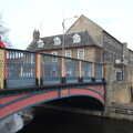 Isobel peers over the bridge, A Postcard from Thetford, Norfolk - 15th March 2023