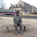 A statue of Captain Mainwaring sits alone, A Postcard from Thetford, Norfolk - 15th March 2023