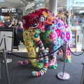 Isobel gets a photo of a crocheted Wooly Mammoth, It's a Stitch Up: A Trip to Norwich, Norfolk - 18th March 2023