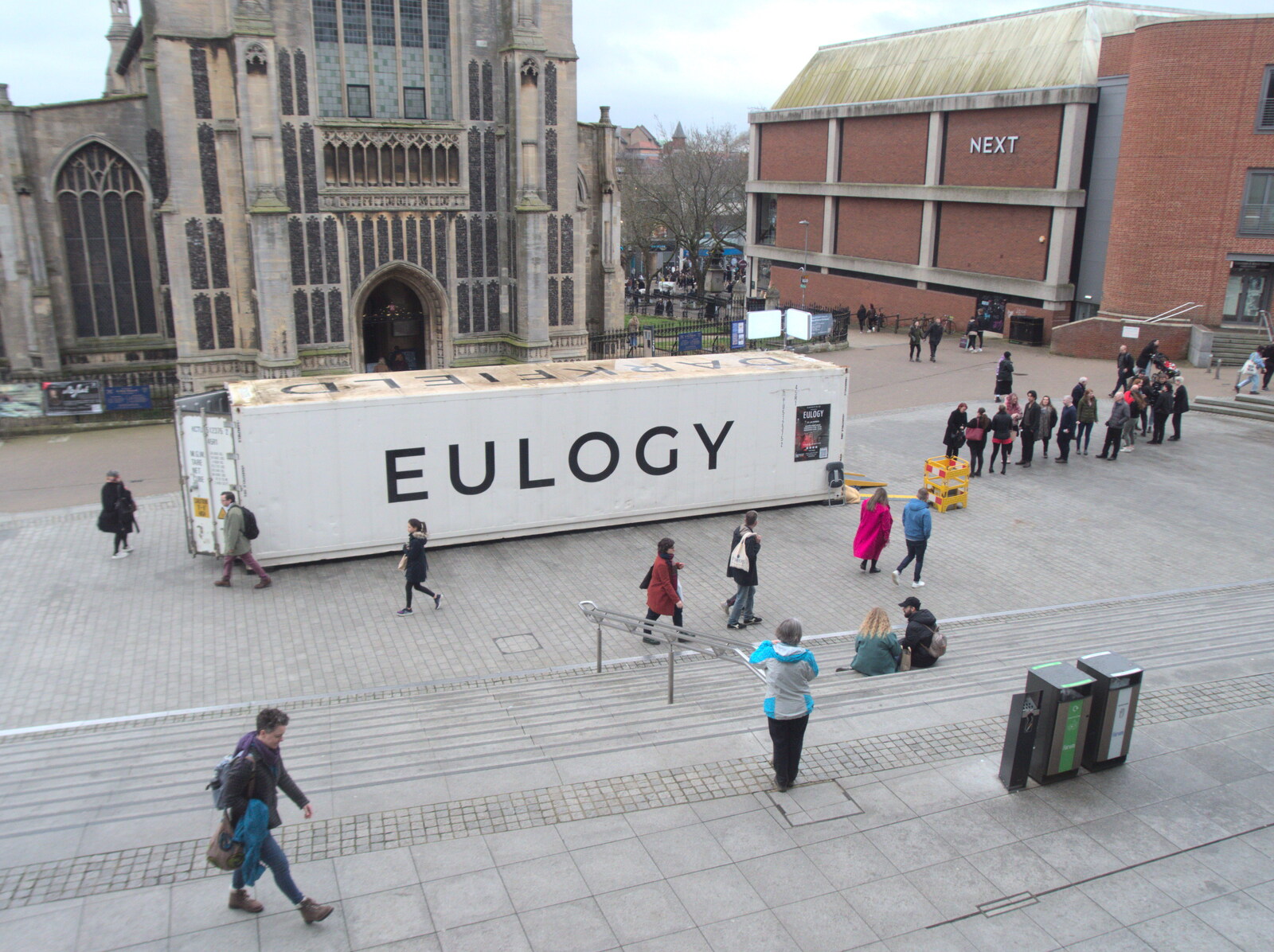 There's some sort of Eulogy installation outside from It's a Stitch Up: A Trip to Norwich, Norfolk - 18th March 2023