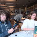 Fred and Isobel in Pizza Express, It's a Stitch Up: A Trip to Norwich, Norfolk - 18th March 2023