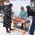 Someone tries out a hand loom, It's a Stitch Up: A Trip to Norwich, Norfolk - 18th March 2023