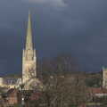Dark skies behind Norwich Anglican Cathedral, It's a Stitch Up: A Trip to Norwich, Norfolk - 18th March 2023
