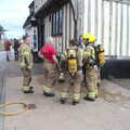 Firemen mill around and survey the scene, Dolphin House Fire and an Escape Room, Diss and Norwich - 26th March 2023
