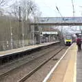 The train to London rocks up at Diss Station, A Day in New Milton, Hampshire - 3rd April 2023