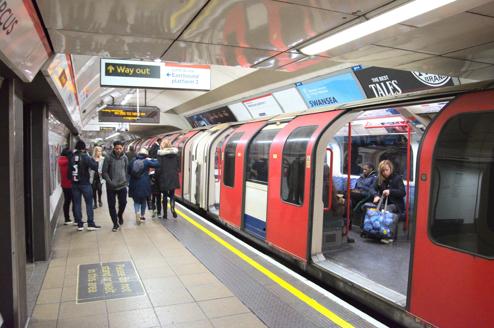 On the tube at Oxford Circus from A Day in New Milton, Hampshire - 3rd April 2023