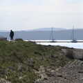 A dude on the sea wall near Keyhaven, A Day in New Milton, Hampshire - 3rd April 2023