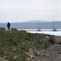 A dude on the sea wall near Keyhaven, A Day in New Milton, Hampshire - 3rd April 2023