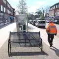 A platinum jubilee bench in New Milton, A Day in New Milton, Hampshire - 3rd April 2023