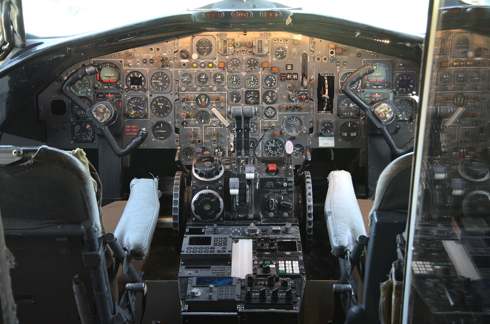 The cockpit of a BAC 1-11 of Empire Test School from A Day in New Milton, Hampshire - 3rd April 2023