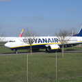 A Ryanair Boeing 737-800 taxis at Hurn Airport, A Day in New Milton, Hampshire - 3rd April 2023