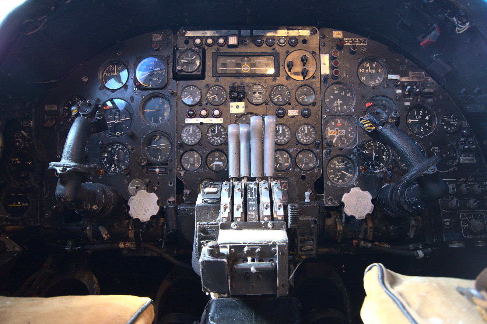 The cockpit of an actual Vulcan Bomber, XH537 from A Day in New Milton, Hampshire - 3rd April 2023