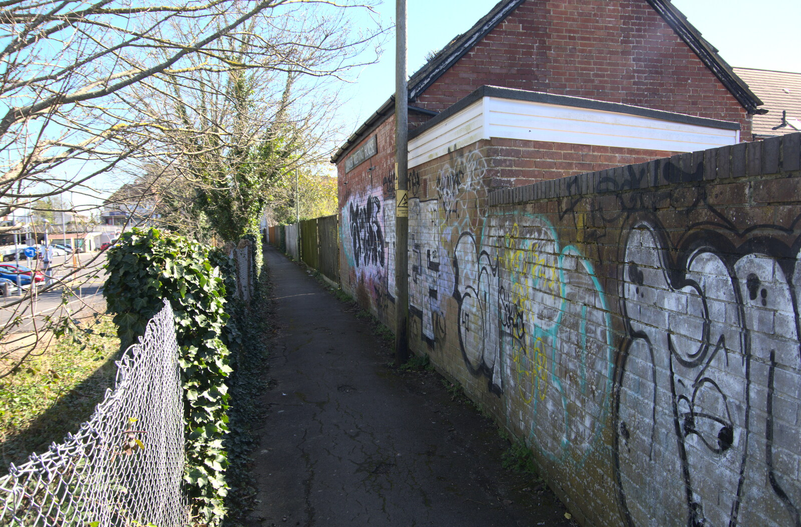 Graffiti on the old Quaker Meeting House from A Day in New Milton, Hampshire - 3rd April 2023