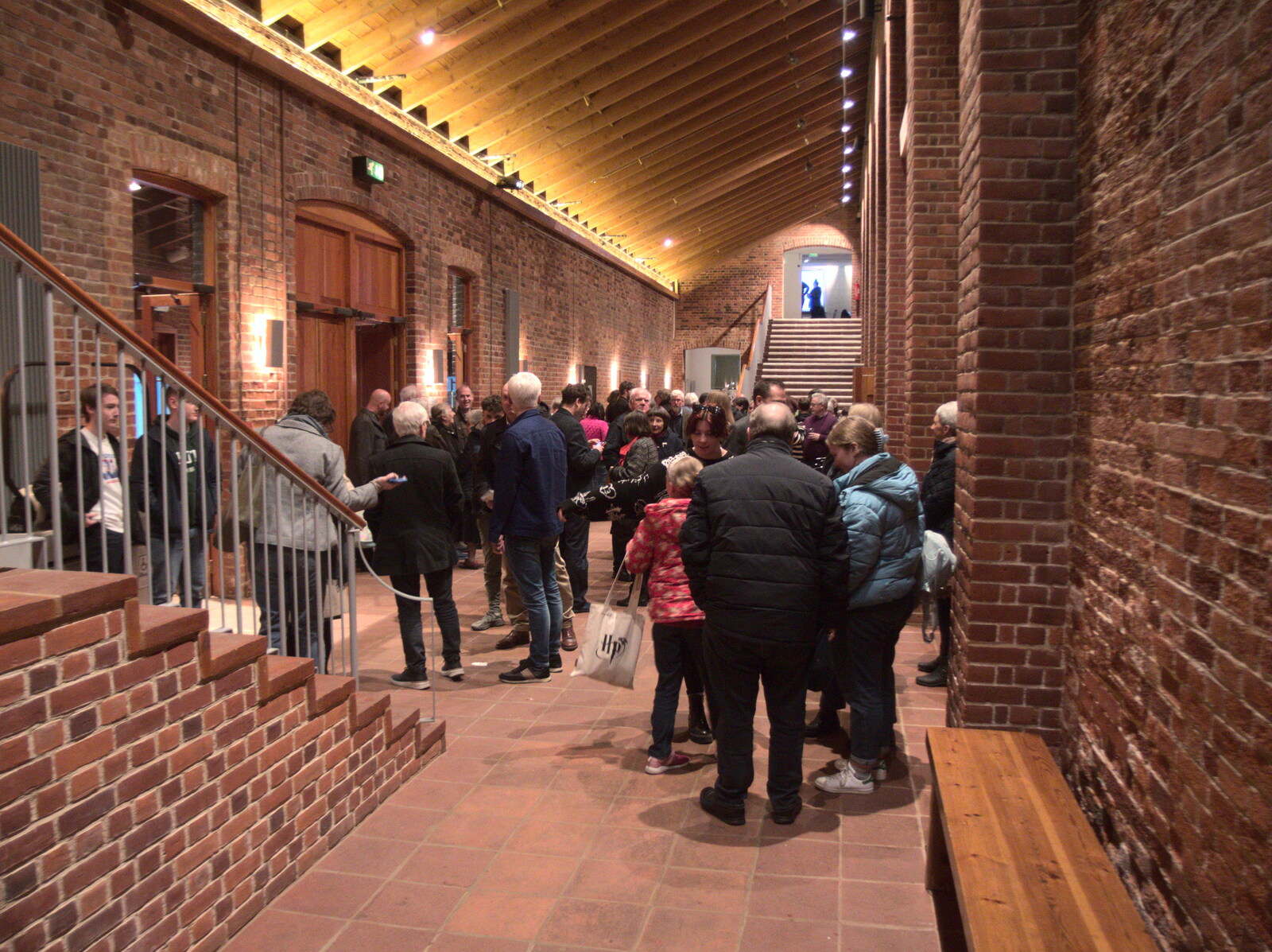 Crowds mingle before the performance from Fred and the Orchestra, Snape Maltings, Suffolk - 5th April