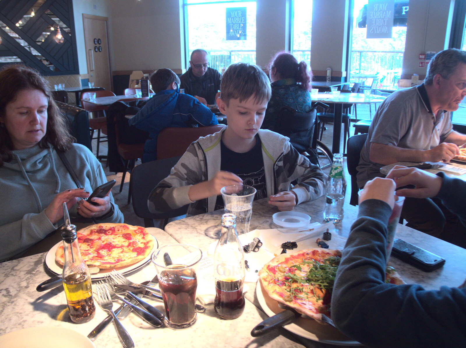 We stop for pizza at Fleet Services South from Easter in South Zeal and Moretonhampstead, Devon - 9th April