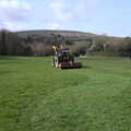 The recreation ground gets rolled, Easter in South Zeal and Moretonhampstead, Devon - 9th April