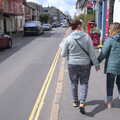 Isobel guides Grandma J back up the road, Easter in South Zeal and Moretonhampstead, Devon - 9th April