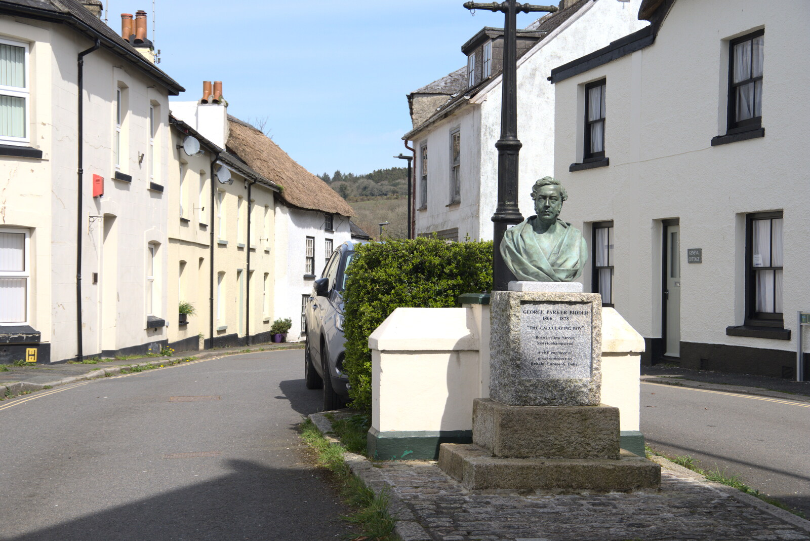 The status of George Parker Bidder on Lime Street from Easter in South Zeal and Moretonhampstead, Devon - 9th April
