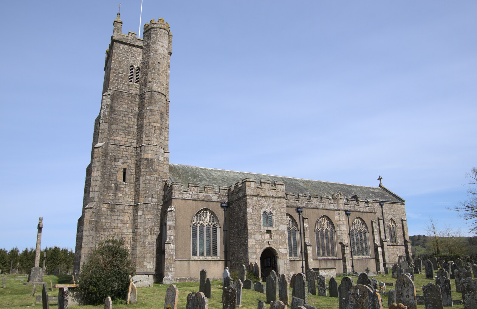St. Andrew's Church at the top of Fore Street from Easter in South Zeal and Moretonhampstead, Devon - 9th April