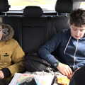 The boys have a car picnic, Easter in South Zeal and Moretonhampstead, Devon - 9th April