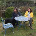 Sis and Isobel in the garden, Easter in South Zeal and Moretonhampstead, Devon - 9th April