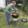 Matt's on sausage duty, Easter in South Zeal and Moretonhampstead, Devon - 9th April