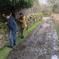 The boys avoid a very muddy path, Easter in South Zeal and Moretonhampstead, Devon - 9th April