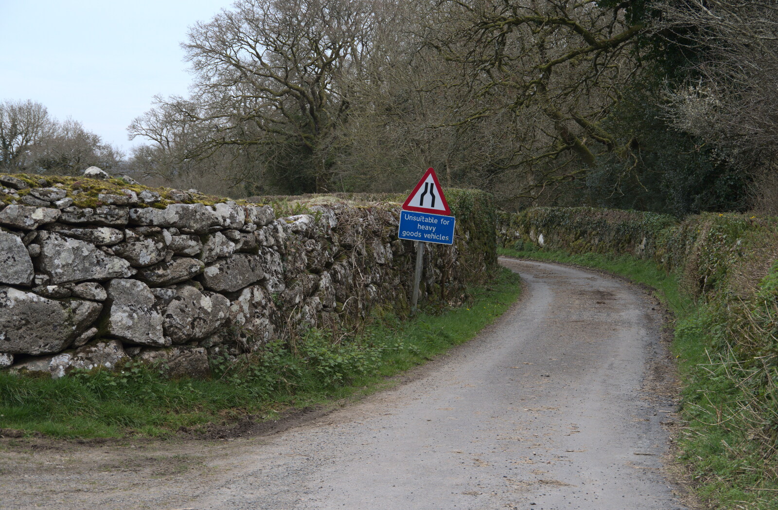A Devon lane towards Gidleigh from Easter in South Zeal and Moretonhampstead, Devon - 9th April