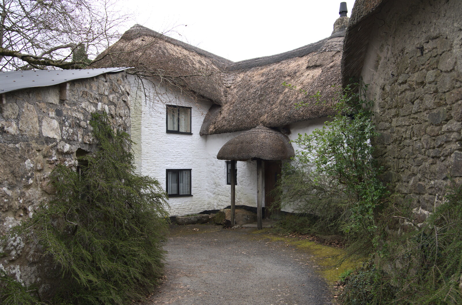A Dartmoor thatched cottage from Easter in South Zeal and Moretonhampstead, Devon - 9th April