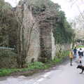 The massive barn wall of Muddy Farm, Easter in South Zeal and Moretonhampstead, Devon - 9th April