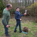 Fred shows off the leaking bottle target, Easter in South Zeal and Moretonhampstead, Devon - 9th April