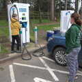Harry by the charger at Fleet Services North, Chilli Farms, Okehampton and the Oxenham Arms, South Zeal, Devon - 10th April 2023