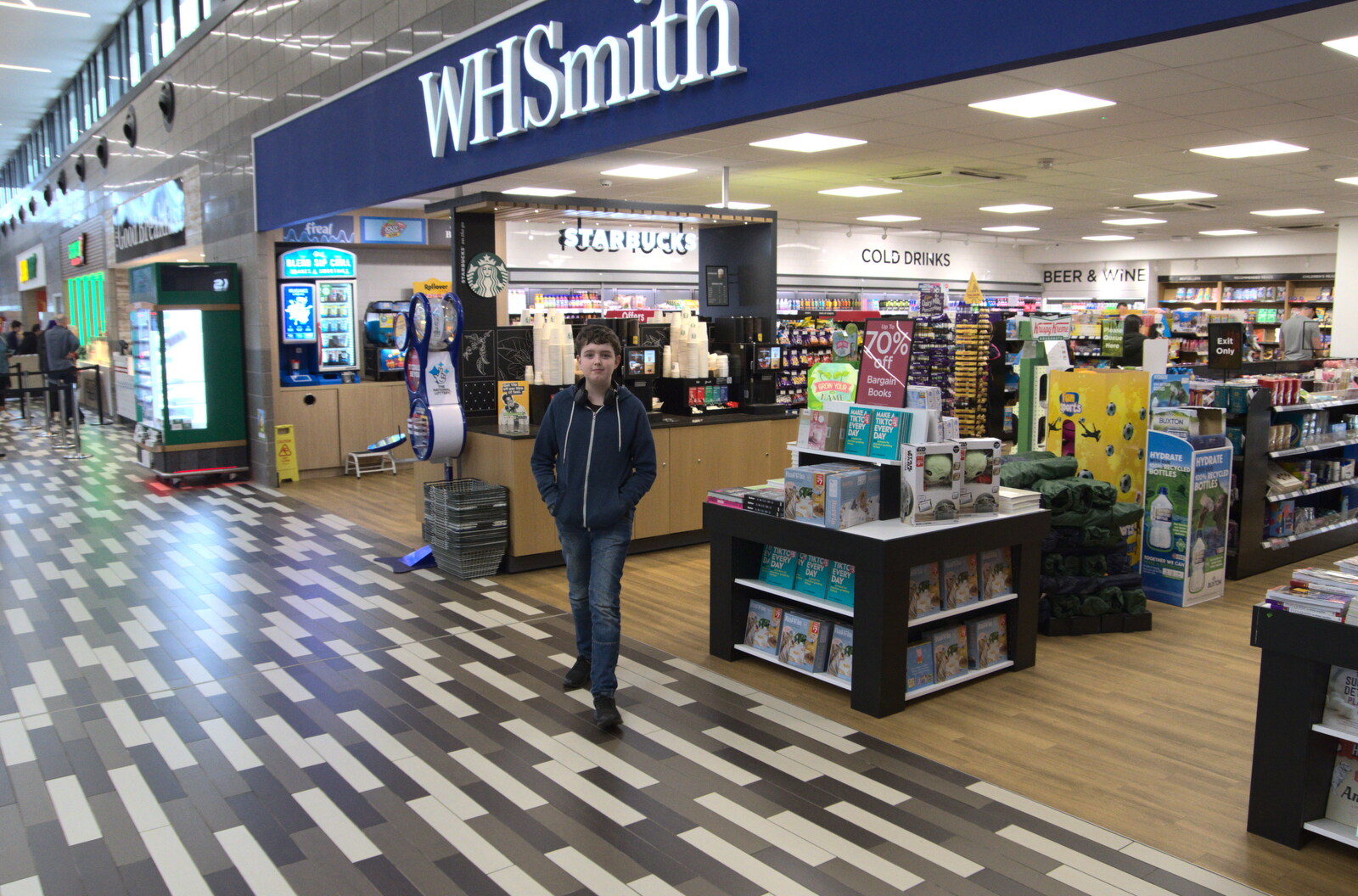 Fred lurks outside WHSmith from Chilli Farms, Okehampton and the Oxenham Arms, South Zeal, Devon - 10th April 2023