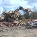 A big pile of brick and timber, Paddock House Demolition and the BSCC at Thorndon, Suffolk - 13th April 2023