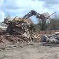 A big pile of brick and timber, Paddock House Demolition and the BSCC at Thorndon, Suffolk - 13th April 2023