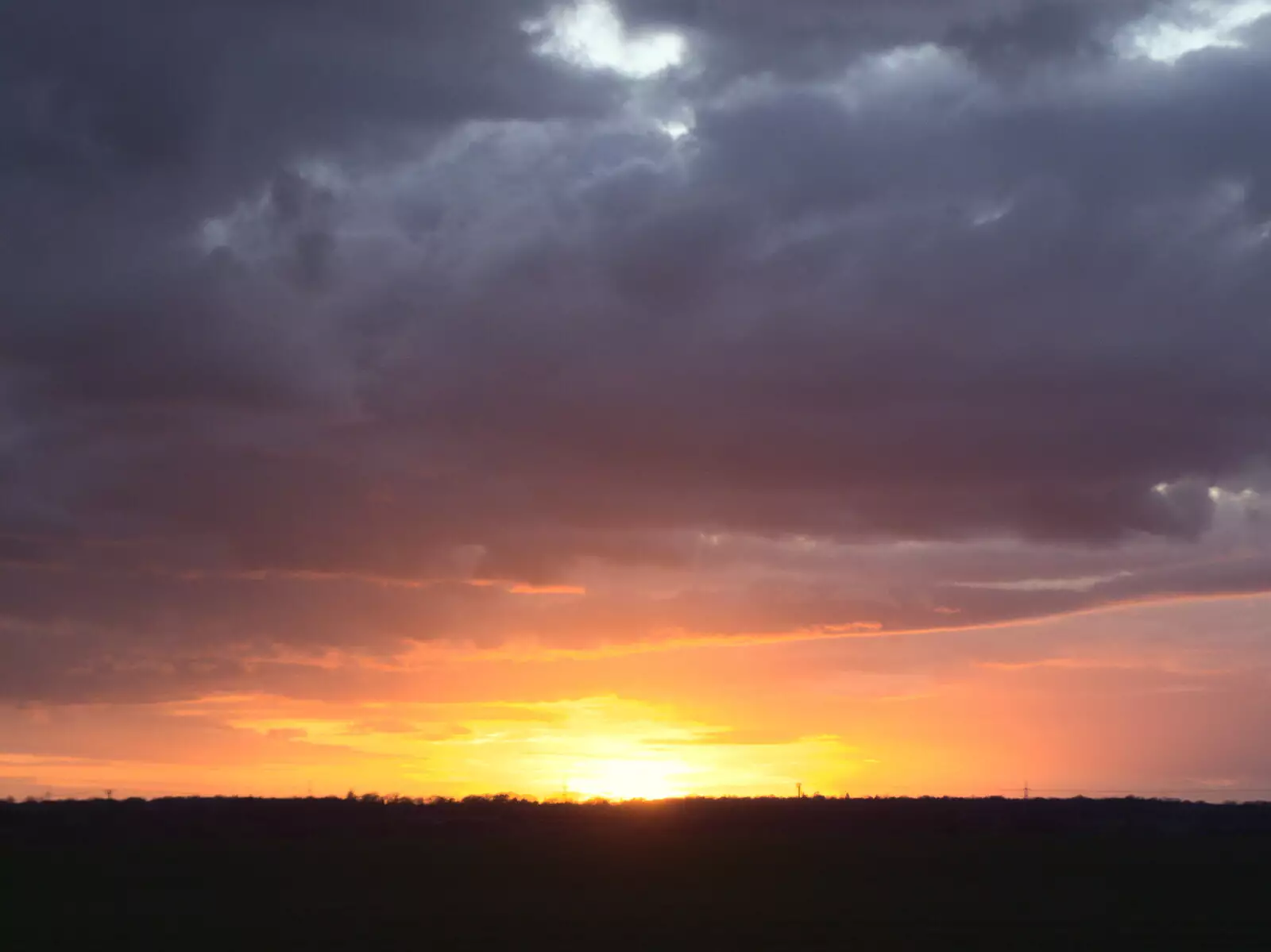 There's a nice sunset near Occold, from Paddock House Demolition and the BSCC at Thorndon, Suffolk - 13th April 2023