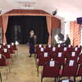 The village hall is set up for the performance, Palgrave Players and Weybread Canoes, Harleston - 16th April 2023