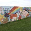 There's a cool painted wall in the playground, Palgrave Players and Weybread Canoes, Harleston - 16th April 2023