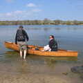 Isobel waits for Fred in the canoe, Palgrave Players and Weybread Canoes, Harleston - 16th April 2023