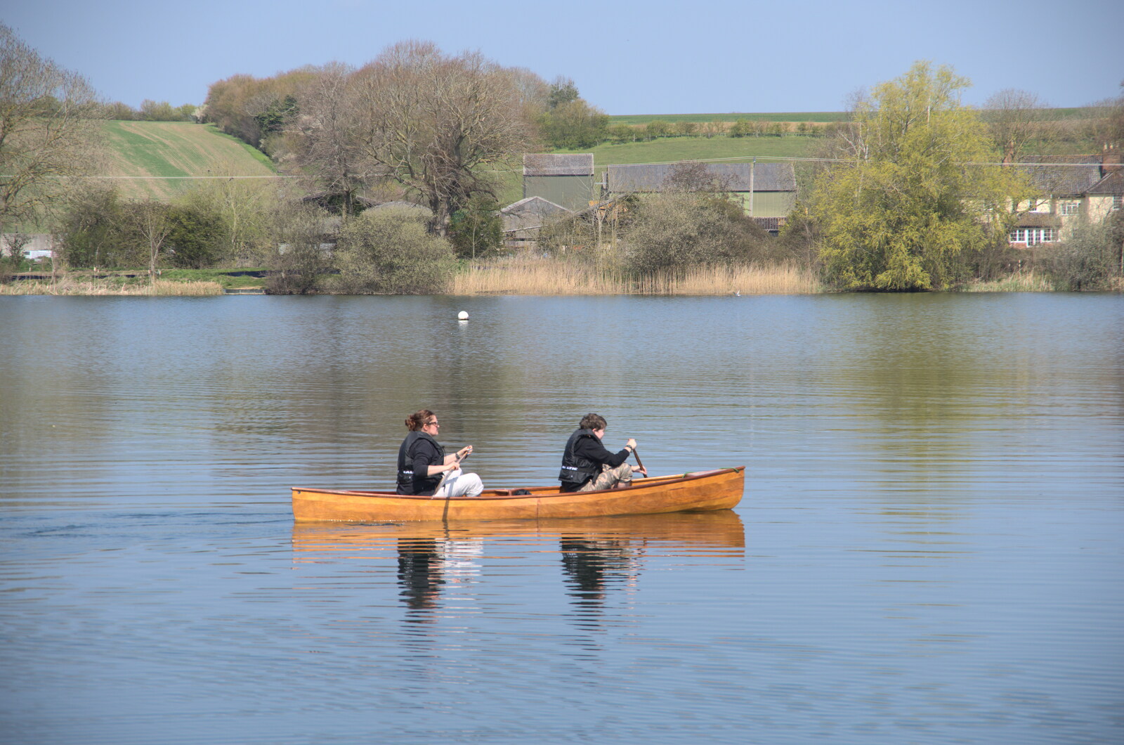 Fred and Isobel head off to Bird Island from Palgrave Players and Weybread Canoes, Harleston - 16th April 2023