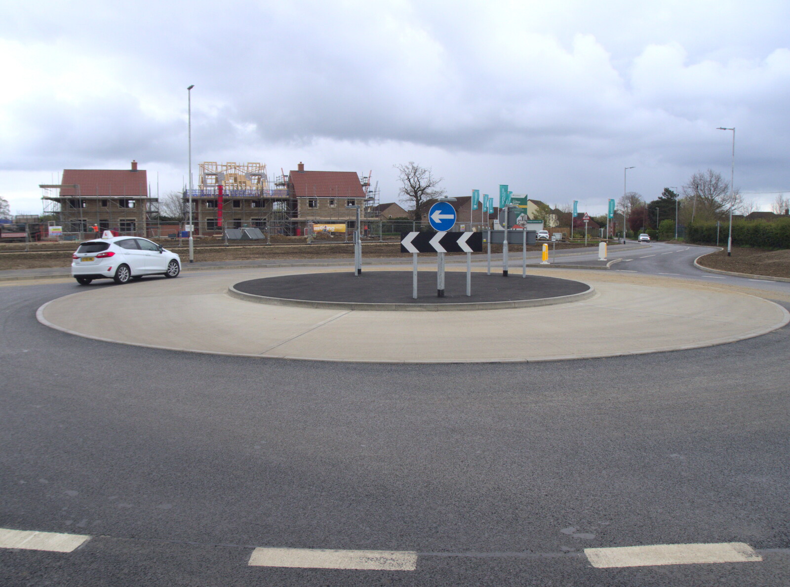 Eye's first-ever roundabout on Castleton Way from Bike Rides and a Visit to the Farm Shop, Eye, Suffolk -  25th April 2023