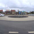 Eye's first-ever roundabout on Castleton Way, Bike Rides and a Visit to the Farm Shop, Eye, Suffolk -  25th April 2023