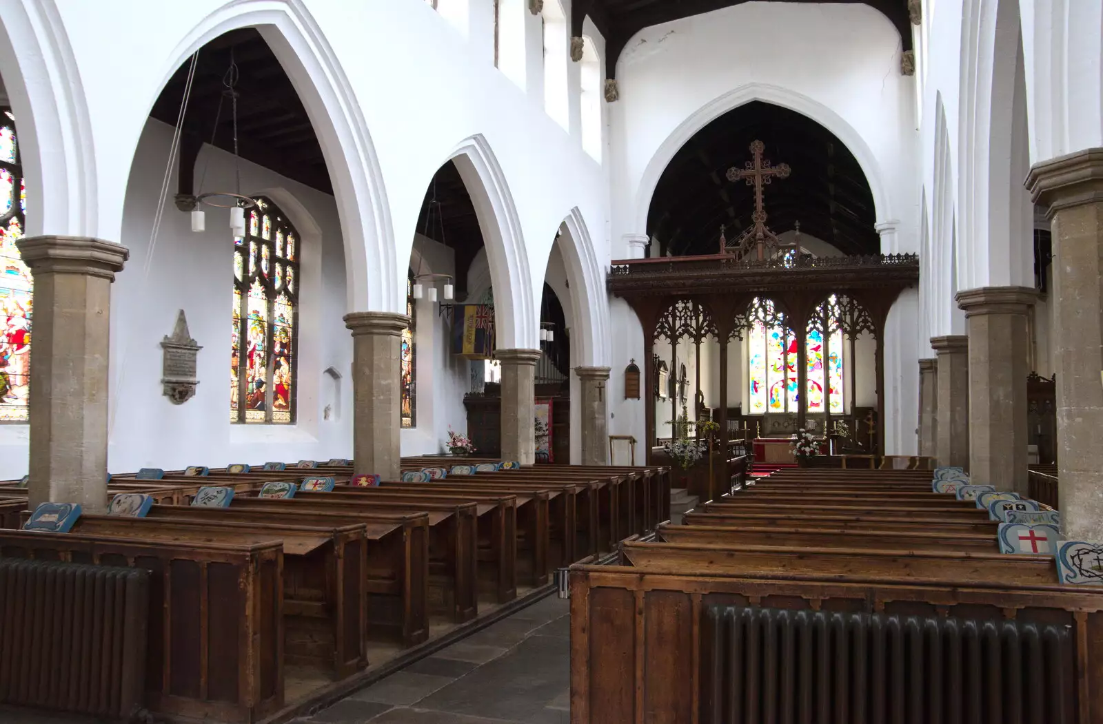 The light and airy nave of St. Mary's, Diss, from The Lost Pubs of Diss, Norfolk - 26th April 2023