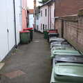The bins of Draper's Row, near the back of Browne's, The Lost Pubs of Diss, Norfolk - 26th April 2023