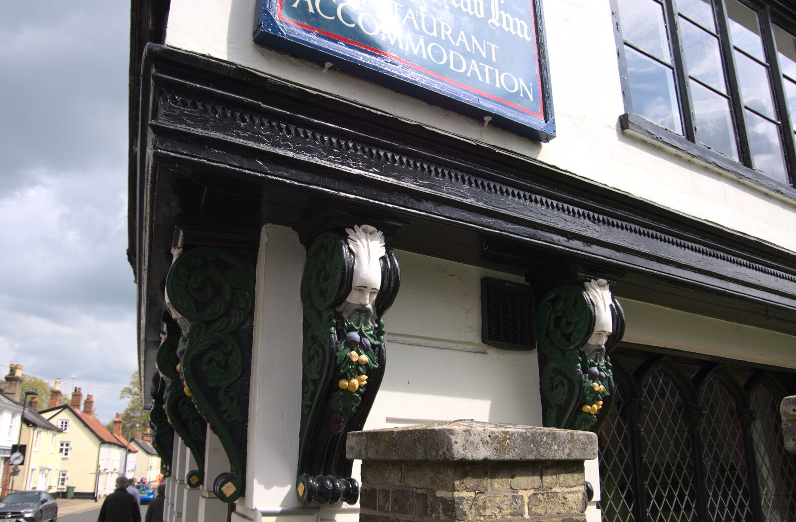 Fancy supports on the Saracen's Head from The Lost Pubs of Diss, Norfolk - 26th April 2023